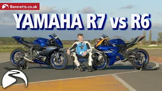 Yamaha R7 vs R6 Head-to-head on track
