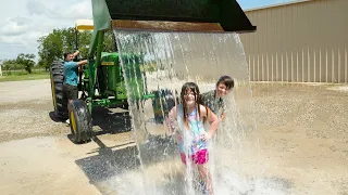 Finding a Secret Prize with Real Tractors and Hay Tractors for kids