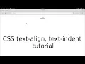 CSS text-align text-indent tutorial