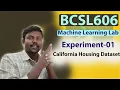 California Housing Dataset Histograms Box Plots ML Lab Experiment-01 VTU 6th Sem BCSL606