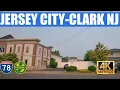 Driving from Jersey City McGinley Square to Clark NJ in the 2023 Canadian Wildfire Smoke 4K