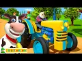 Learn Farm Animals with Wheels on the Tractor + More Vehicle Rhymes \u0026 Songs for Kids