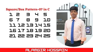 Code for Love-41 Number Pattern printing-7 in C programming