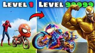 Upgrading Level 1 To Level 1,000,000 SPIDERMAN Bike In GTA 5