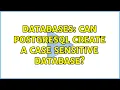 Databases Can PostgreSQL create a case sensitive database 2 Solutions
