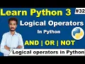 Logical Operators in Python In Hindi Urdu How to use AND OR NOT in Python in Hindi Cyber warriors