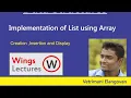 Implementation of List using Array