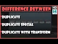 Difference Between Duplicate Duplicate Special And Duplicate with Transform in Autodesk Maya 2017