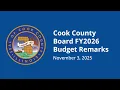 Cook County Board FY2026 Budget Remarks