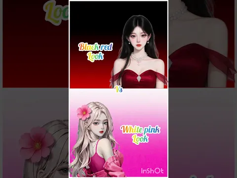 black red🌹vs🩷 white pink#dress👗#short video#shorts#short#new#viral#trending