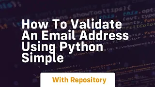 how to validate an email address using python simple