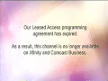 Comcast Xfinity - Leased Access discontinuation screen 2023