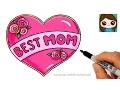 How to Draw Best Mom Bubble Letters and Heart