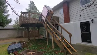 How to get a Hot Tub off a 2nd story Deck