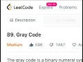 Gray Code Leetcode 89 Medium Backtracking Concepts