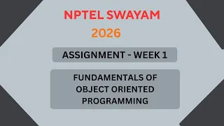 NPTEL Fundamentals of object oriented programming ASSIGNMENT 1 Week 1 JAN 2026