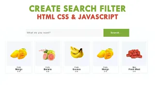 JavaScript Project Create Product Search Filter by JavaScript