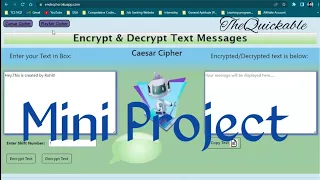 Encryption Decryption of Message Cryptography Project Network Security Project