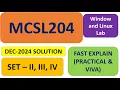 MCSL204 Lab Set 2 3 4 I Linux Command Window Remote Setting Dec-2024 Solution