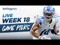 LIVE NFL WEEK 18 PICKS 2021 GAME PREDICTIONS PROPS PLAYS Q A BettingPros