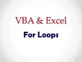 VBA Excel Lesson 4 For Loops