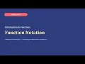 Function Notation Algebra 1