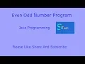 even odd number program in java
