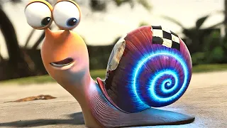 حلزون ضعيف الكل بيتريق عليه بس بيصدق حلمه وبيبقي بطل العالم ملخص فيلم Turbo 
