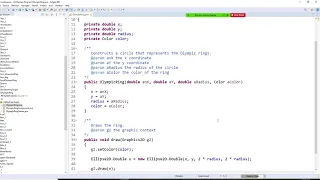 Java GUI programming display the Olympic Rings Color the rings in the Olympic colors part 2 of 2