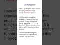 How to write Conclusion in project file