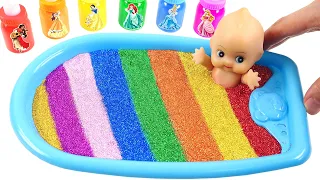 Satisfying Video l How to make Rainbow SlimeStore WITH Kinetic Sand INTO Kneading Cutting Beads ASMR