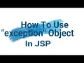 How To use exception implicit object in jsp