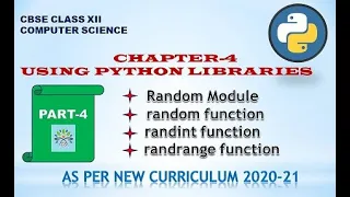 CLASS XII USING PYTHON LIBRARIES PART-4 CLASS XII CHAPTER-4 PART - 4 CLASS XII CHAPTER-4