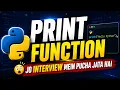 Print Function in Python Explained sep end f-string format Hindi Python Masterclass