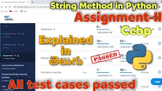 Assignment - 11 string methods in python in telugu ccbp Nxtwave assignments