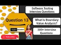 What is Boundary Value analysis Software testing interview questions 2025 Tech Bharat