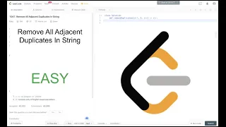 Leetcode Problem 1047 Remove All Adjacent Duplicates In String Solution Explained
