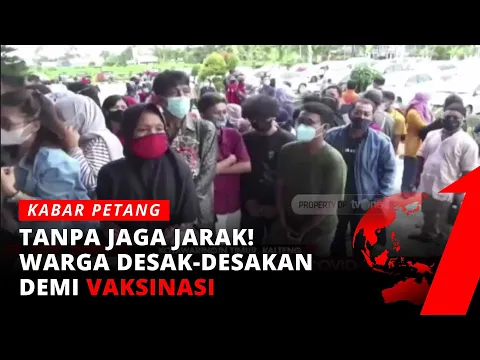 Ratusan Warga Rela Berdesakan Demi Antre Vaksinasi Massal di Sampit Kotawaringin