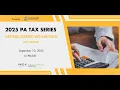 2025 PA Tax Series Getting Started with myPATH