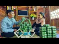 Lagu Cold winter days: CUONG and LAN wrap traditional square banh chung together to sell