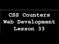 CSS Counters Web Development Lesson 33 In