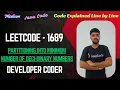 Partitioning Into Minimum Number Of Deci-Binary Numbers LeetCode 1689 Java Developer Coder