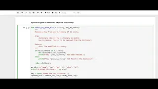 Day 95 Python Program to Remove a Key from a Dictionary