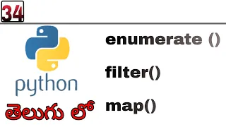 enumerate map and filter functions python in Telugu 34