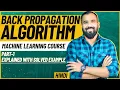 Back Propagation Algorithm Back Propagation Of Error Part-1 Explained With Solved Example in Hindi