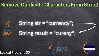 Remove Duplicate Characters from a String in Java Must-Know Logic for QA Coding Interviews SDET