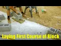 Garage Build - Laying the First Course of Block