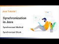 Synchronization in Java Java Tutorial