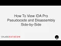 View Disassembly and Pseudocode Windows Synchronize Side-by-Side In IDA Pro Patreon Unlocked