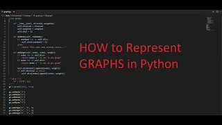 How to represent Graphs in Python